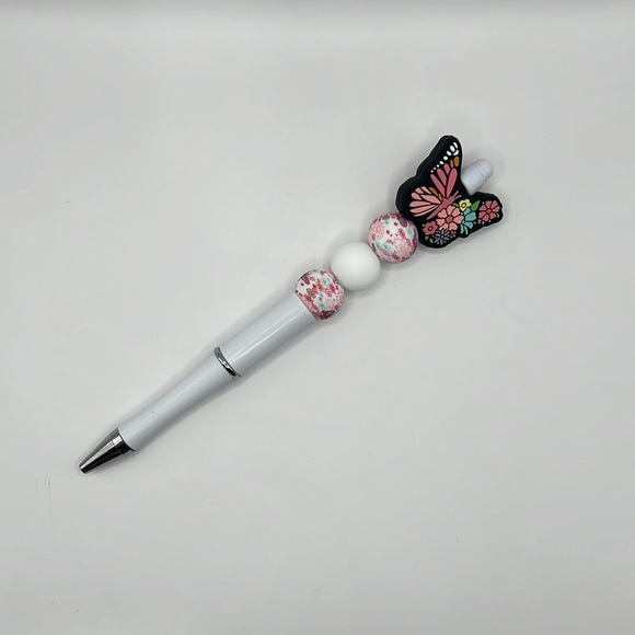Floral Butterfly Silicone Beaded Pen - Picture 3 of 5